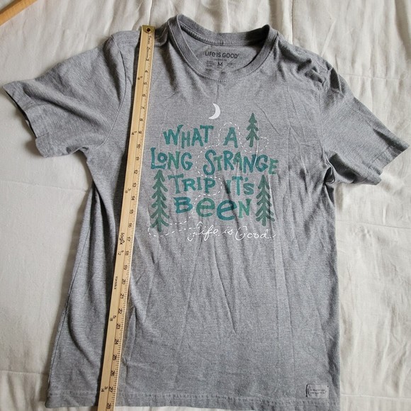Life Is Good Mens Crusher Tee Gray Size Medium Trees Road Travel Adventure - Picture 9 of 9